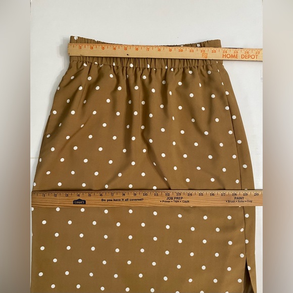 J. Crew Tan Polka Dot Skirt Elastic Waist Size XS  With Pockets Pull-on skirt - Picture 5 of 16